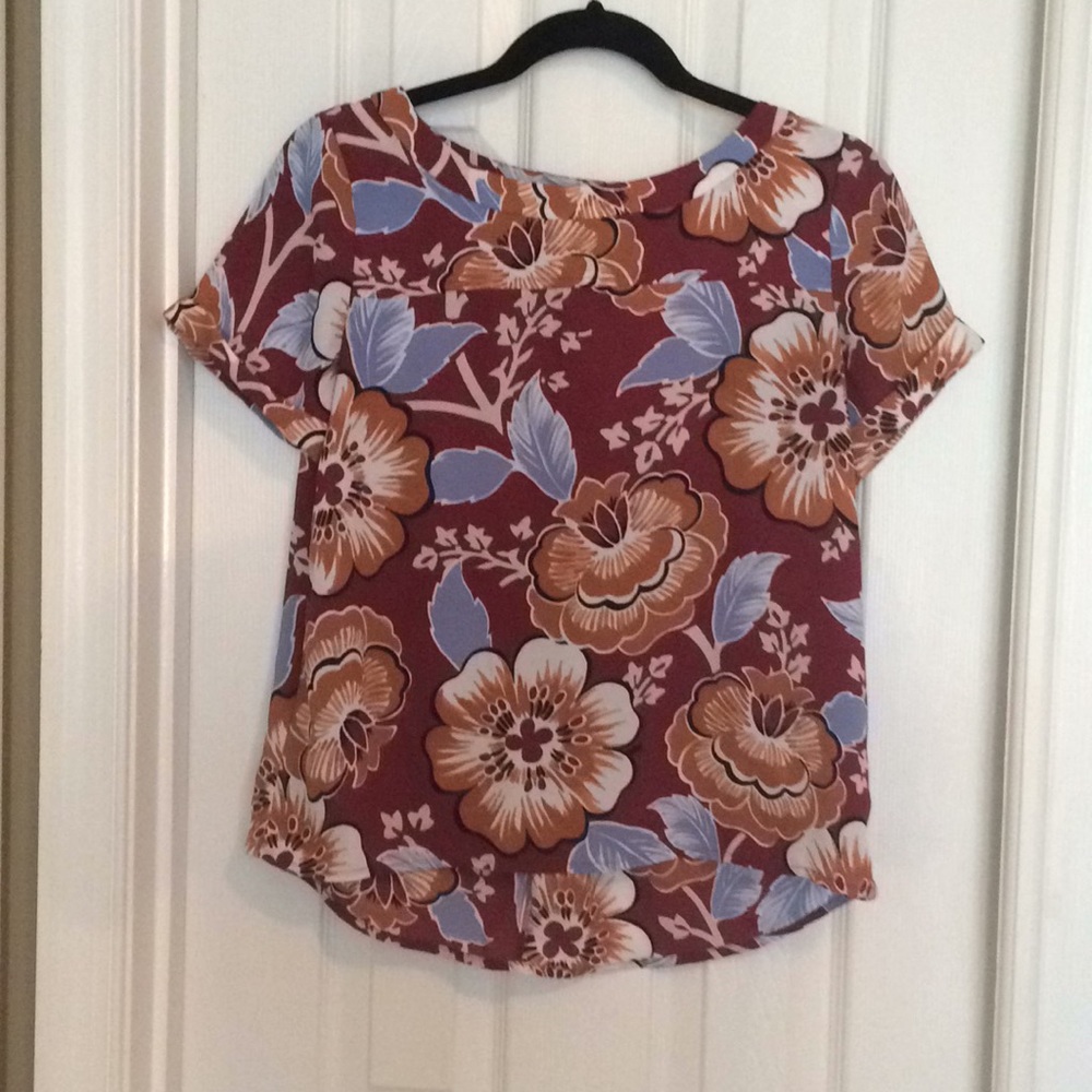 LOFT Petite XS Floral Island Blouse